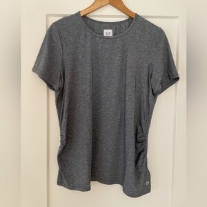 GAP Maternity Side Shirring T-Shirt, Heather Grey, Size L